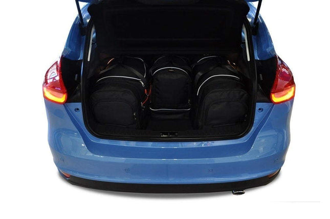 Kjust Reistassenset voor Ford Focus 5-deurs 2011-2018 - Set van 4 Tassen met 2 Roltassen 1 Sporttas en 1 Vliegtuigtas