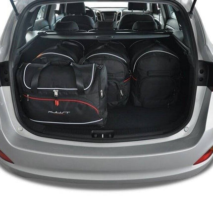 Kjust Reistassenset voor Hyundai i30 Tourer 2012-2017 - Set van 5 Tassen met 3 Roltassen en 2 Vliegtuigtassen