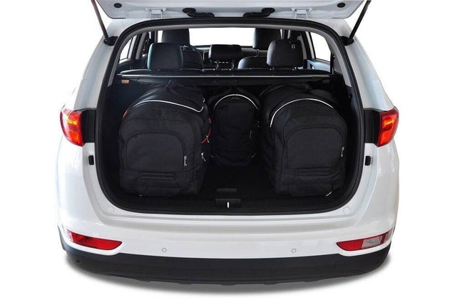 Kjust Reistassenset voor Kia Sportage 5-deurs 2016-2021 - Set van 4 Tassen met 2 Roltassen en 2 Vliegtuigtassen
