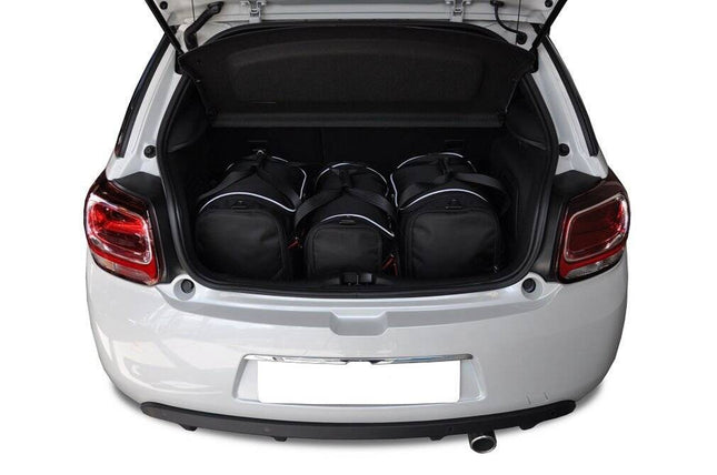 Kjust Reistassenset voor Citroen DS3 2010-2016 - Set van 3 Tassen met 2 Sporttassen en 1 Vliegtuigtas