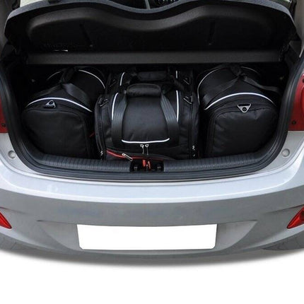 Kjust Reistassenset voor Hyundai i10 5-deurs 2014-2019 - Set van 4 Tassen met 2 Sporttassen en 2 Vliegtuigtassen