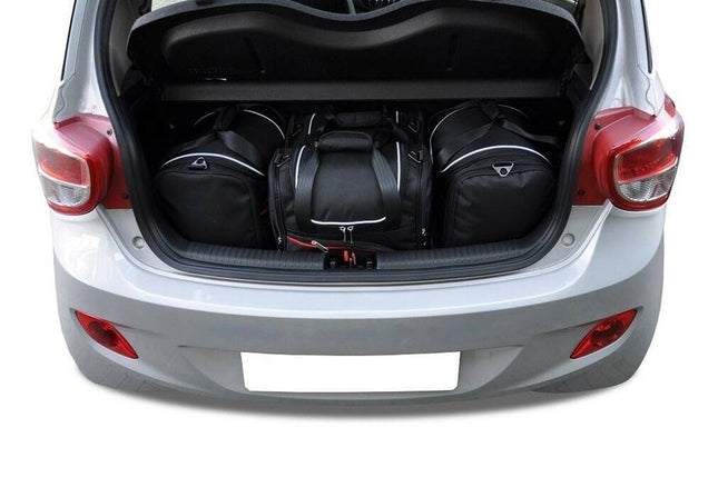 Kjust Reistassenset voor Hyundai i10 5-deurs 2014-2019 - Set van 4 Tassen met 2 Sporttassen en 2 Vliegtuigtassen