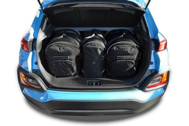 Kjust Reistassenset voor Hyundai Kona 2017-2023 - Set van 3 Tassen met 2 Roltassen en 1 Vliegtuigtas