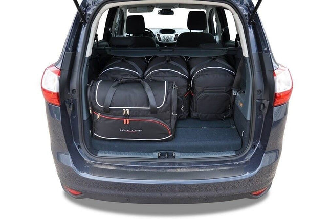 Kjust Reistassenset voor Ford Grand C-Max 2010-2015 - Set van 5 Tassen met 3 Roltassen en 2 Vliegtuigtassen