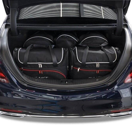 Kjust Reistassenset voor Mercedes Benz S-Klasse 2013-2020 - Set van 5 Tassen met 2 Roltassen 1 Sporttas en 2 Vliegtuigtassen