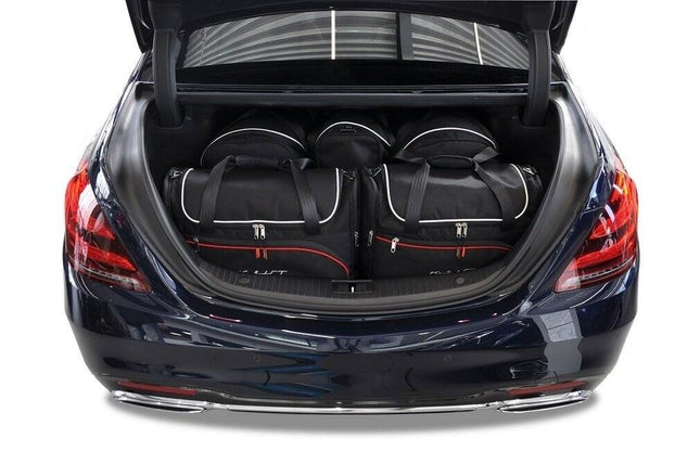 Kjust Reistassenset voor Mercedes Benz S-Klasse 2013-2020 - Set van 5 Tassen met 2 Roltassen 1 Sporttas en 2 Vliegtuigtassen