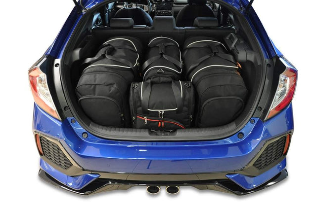 Kjust Reistassenset voor Honda Civic 5-deurs 2017-2022 - Set van 4 Tassen met 2 Roltassen 1 Sporttas en 1 Vliegtuigtas