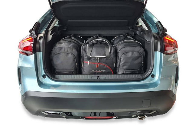 Kjust Reistassenset voor Citroen e-C4 5-deurs vanaf 2020 - Set van 4 Tassen met 2 Roltassen 1 Sporttas en 1 Vliegtuigtas