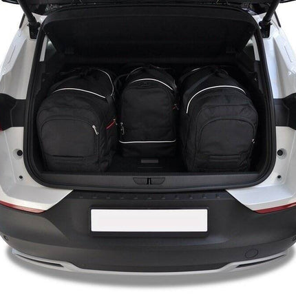 Kjust Reistassenset voor Opel Grandland X 2018-2024 - Set van 4 Tassen met 2 Roltassen 1 Sporttas en 1 Vliegtuigtas