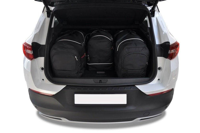 Kjust Reistassenset voor Opel Grandland X 2018-2024 - Set van 4 Tassen met 2 Roltassen 1 Sporttas en 1 Vliegtuigtas