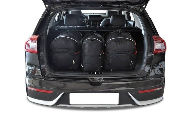 Kjust Reistassenset voor Kia Niro 5-deurs 2016-2022 - Set van 3 Tassen met 2 Roltassen en 1 Vliegtuigtas