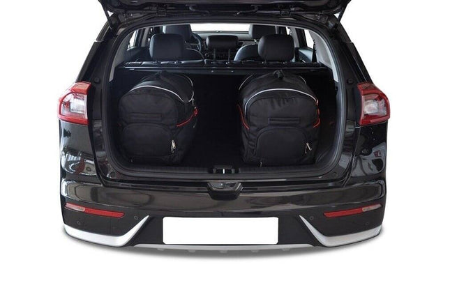 Kjust Reistassenset voor Kia Niro 5-deurs 2016-2022 - Set van 3 Tassen met 2 Roltassen en 1 Vliegtuigtas