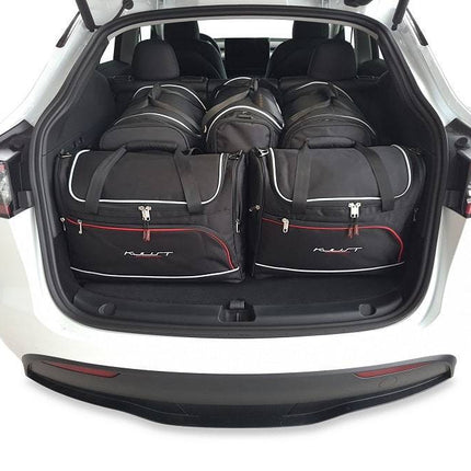 Kjust Reistassenset voor Tesla Model Y 2020-2025 - Set van 5 Tassen met 2 Roltassen 1 Sporttas en 2 Vliegtuigtassen