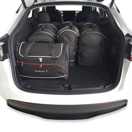 Kjust Reistassenset voor Tesla Model Y 2020-2025 - Set van 5 Tassen met 2 Roltassen 1 Sporttas en 2 Vliegtuigtassen