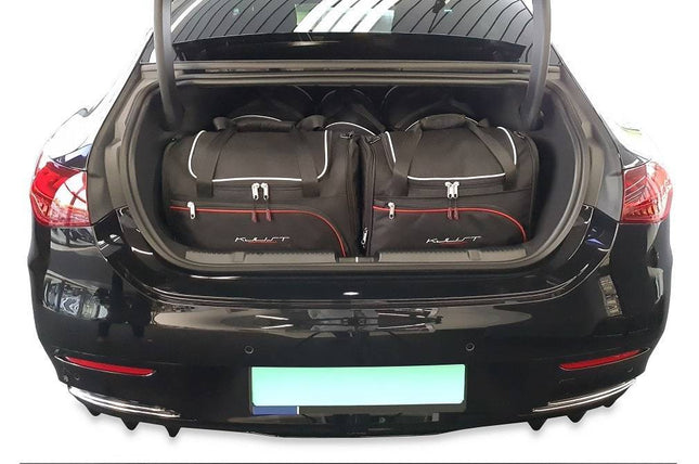 Kjust Reistassenset voor Mercedes Benz EQE Limousine vanaf 2022 - Set van 5 Tassen met 2 Roltassen 2 Sporttassen en 1 Vliegtuigtas