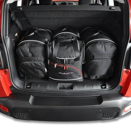 Kjust Reistassenset voor Jeep Renegade vanaf 2015 - Set van 4 Tassen met 2 Roltassen 1 Sporttas en 1 Vliegtuigtas