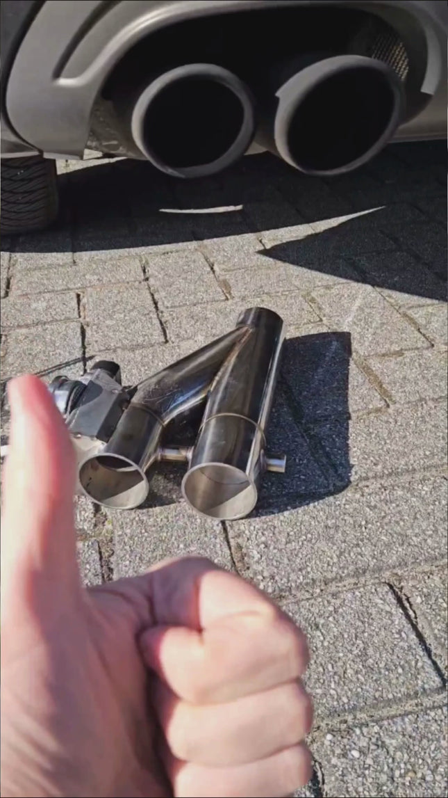 Elektrische Uitlaat Kleppensysteem 2.25inch 57mm Bypass Universeel Draadloos met Afstandsbediening- Dubbele Pijp met Klep