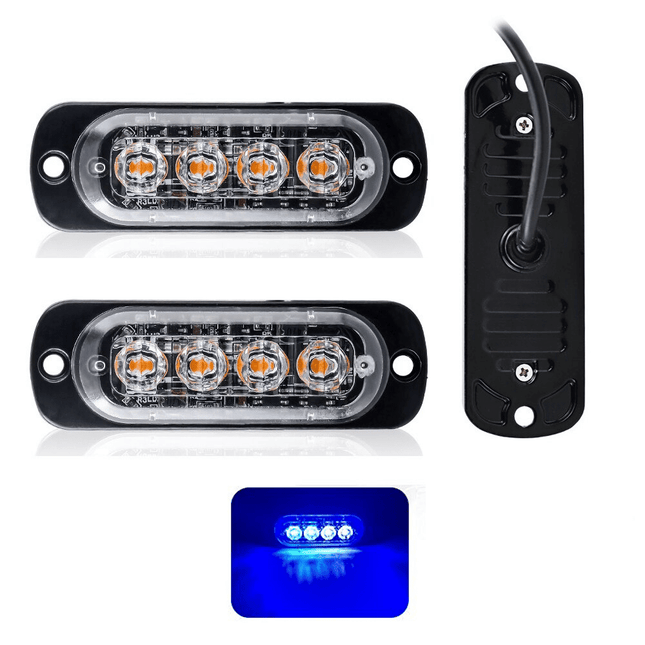 VCTparts Professionele Blauwe LED Grillflitsers en Bumperflitsers (IP65) Krachtige Stroboscoop Zwaailichten Set voor Hulpdiensten of op Eigen Terrein NORGOS 1