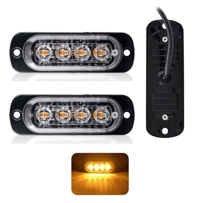 Le stroboscope grillé clignote des lumières clignotantes à LED orange / jaune (set) [Grillflitsers - Bumperflitsers]
