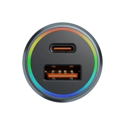 Proove Proove 53W Snelle Auto Oplader USB en USB - C – Dubbele Autolader met Power Delivery 3.0 en LED Indicator in Metallic Grijs Proove 2