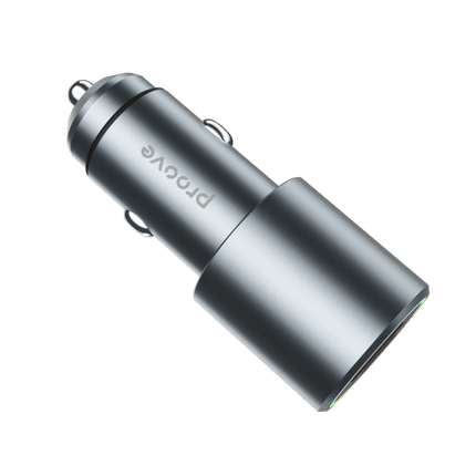 Proove Proove 53W Snelle Auto Oplader USB en USB - C – Dubbele Autolader met Power Delivery 3.0 en LED Indicator in Metallic Grijs Proove 4