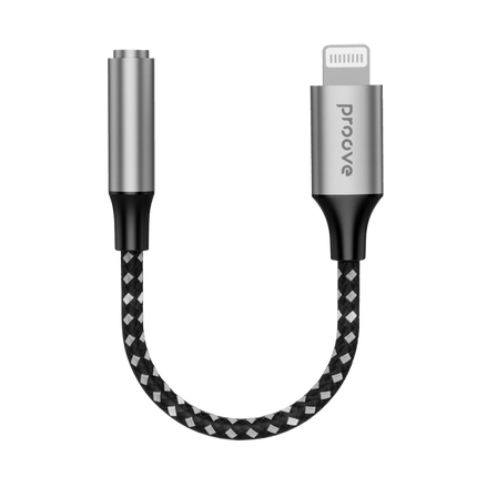 Proove Proove Adapter AUX SoundMesh Lightning naar 3.5mm Grijs voor Smartphones en Audioapparaten Proove 3
