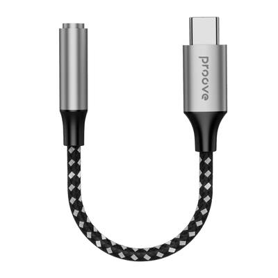 Proove Adapter AUX SoundMesh TypeC naar 3.5mm Grijs voor Smartphones en Audioapparaten