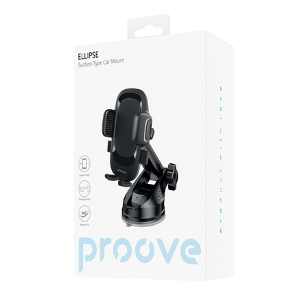Proove Autohouder Ellipse Zuignapautohouder Universele en Stijlvolle Smartphonehouder – 360° Verstelbaar voor Optimaal Gebruiksgemak - VCTparts.nl