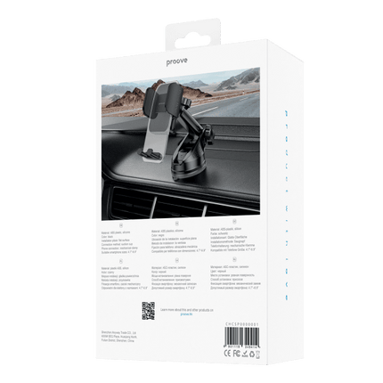 Proove Crystal Clamp Plus Zuignap Smartphonehouder - Verstelbare Autohouder voor iPhone en Android (4.7" - 6.9") - VCTparts.nl