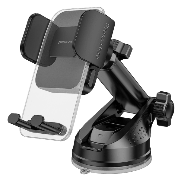 Proove Crystal Clamp Plus Zuignap Smartphonehouder - Verstelbare Autohouder voor iPhone en Android (4.7" - 6.9") - VCTparts.nl