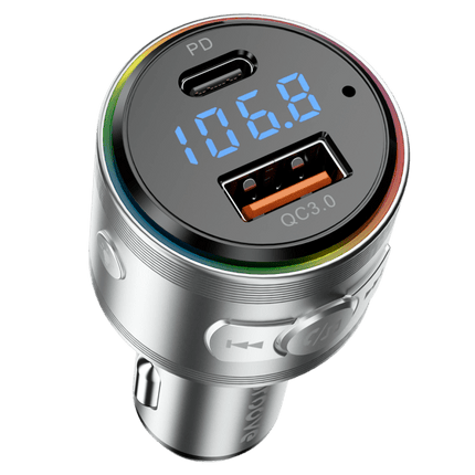 Proove FM Transmitter Maxi Wave 30W (PD+QC3.0) Type-C+USB Zilver - VCTparts.nl