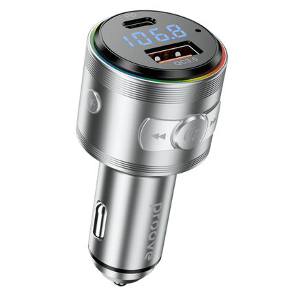 Proove FM Transmitter Maxi Wave 30W (PD+QC3.0) Type-C+USB Zilver - VCTparts.nl