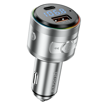 Transmetteur PROOVE FM MAXI WAVE 30W (PD + QC3.0) Type-C + argent USB