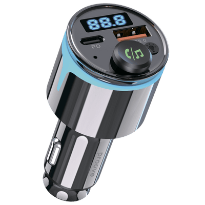 Proove FM Transmitter Nexus 30W (PD+QC3.0) TypeC+USB Zwart – Snelladen, Bluetooth en Muziekstreaming voor uw Auto