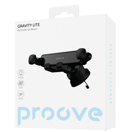 Proove Proove Gravity Lite Auto Telefoonhouder Klem - Universeel voor Smartphones van 4,7 tot 6,9 Inch - Zwart - Stevige Bevestiging aan Ventilatierooster - Duurzaam ABS Plastic, Siliconen en Aluminium Proove 3