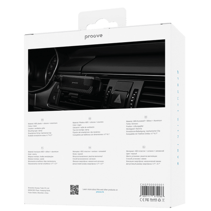Proove Proove Gravity Pro Auto Telefoonhouder Klem - Universeel voor Smartphones van 4,7 tot 6,9 Inch - Stevige Bevestiging aan Ventilatierooster - Duurzaam ABS Plastic, Siliconen Coating en Aluminium - Zwart Proove 2