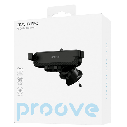 Proove Proove Gravity Pro Auto Telefoonhouder Klem - Universeel voor Smartphones van 4,7 tot 6,9 Inch - Stevige Bevestiging aan Ventilatierooster - Duurzaam ABS Plastic, Siliconen Coating en Aluminium - Zwart Proove 3