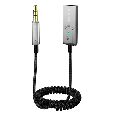 Proove Helix Bluetooth Auto Audio Adapter USBA naar 3.5mm AUX Grijs