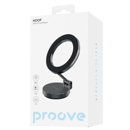 Proove Proove Hoop Stickon MagSafe Telefoonhouder Auto - Magnetisch Dashboard Bevestiging - Metaal - Donkergrijs - Geschikt voor iPhone 12 en Nieuwer Proove 3
