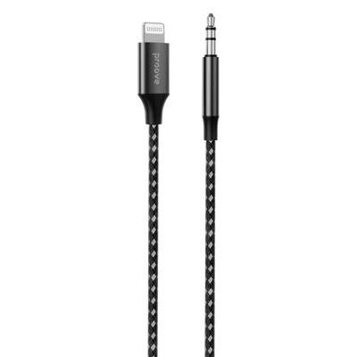 Proove Kabel SoundMesh Lightning naar 3.5mm AUX (1m) Grijs voor Smartphones en Audioapparaten