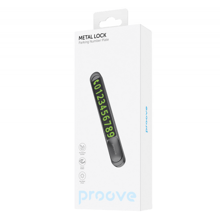 Proove Metal Lock Parkeer Nummerplaat voor Auto – Aluminium Legering – Met Magnetische Schuifafdekking en Lichtgevende Cijfers – 5 Cijfersets – Donkergrijs - VCTparts.nl