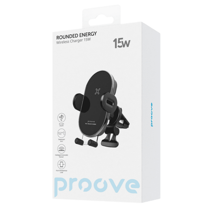 Proove Rounded Energy 15W Draadloze Telefoonhouder Auto Ventilatierooster en Dashboard – Eenvoudige en Efficiënte Oplossing - VCTparts.nl