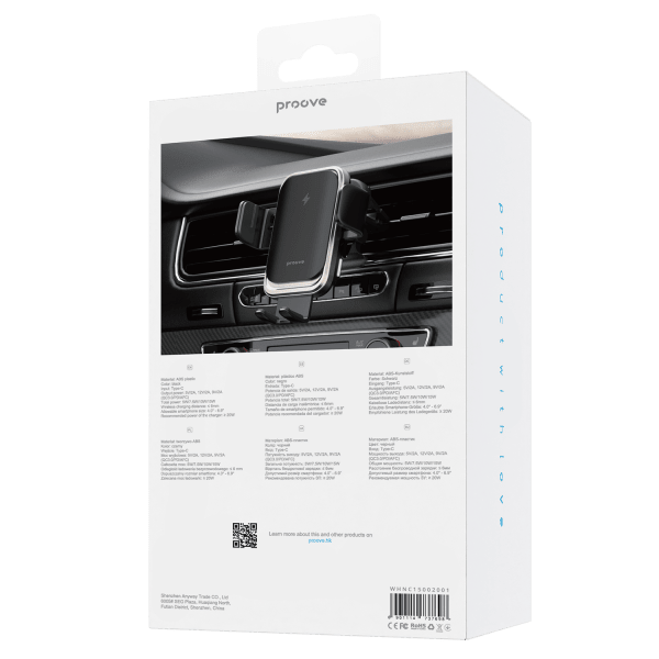 Proove Proove Sonic 15W Draadloze Telefoonhouder Auto Ventilatierooster Zwart – Snelle Oplading en Secure Hold voor Smartphones 4 - 6,9 Inch Proove 2