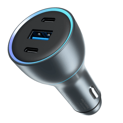 Proove Super Charge 130W Autolader USB + 2x USB-C – Krachtige Snellaad Autolader voor Smartphone Tablet en Laptop