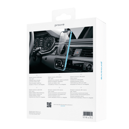 Proove Telefoonhouder Ironside Magnetische Bevestiging – Robuuste Metalen Haak voor Ventilatiegrille – Speciaal voor iPhone 12+ met MagSafe – Zwart - VCTparts.nl