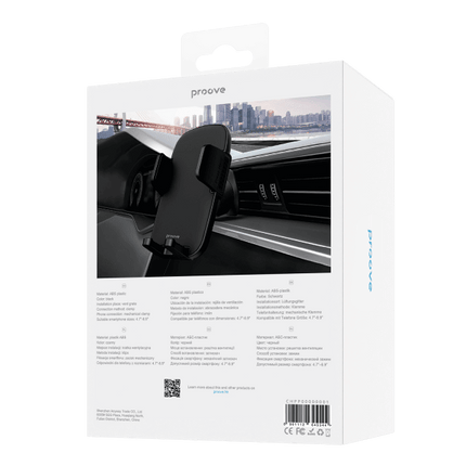 Proove Proove Telefoonhouder Perfect Pro voor Auto Ventilatierooster Klem Zwart voor Smartphones 4.7 - 6.9 Inch Proove 4