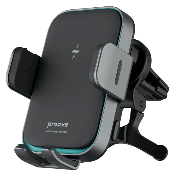 Proove Proove Triple Clamp Pro 15W Draadloze Telefoonhouder Auto Ventilatierooster en Dashboard Zuignap Metallic Grijs – Geavanceerde Oplading en Secure Hold Proove 7