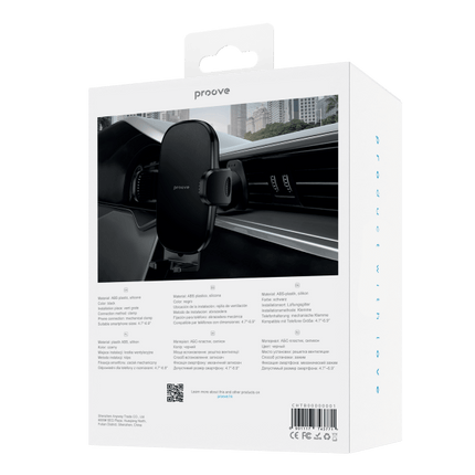 Proove Tumbler Auto Telefoonhouder voor Ventilatierooster – Verstelbare Klem – Geschikt voor Smartphones 4.7 t/m 6.9 inch – ABS &amp; Siliconen – Zwart - VCTparts.nl