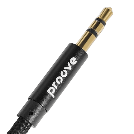 Proove Weft AUX Kabel 3.5mm – 1 Meter – Nylon Gevlochten – Verwardingsvrij – Zinklegering Connectoren – Zwart – Geschikt voor Auto en Dagelijks Gebruik - VCTparts.nl