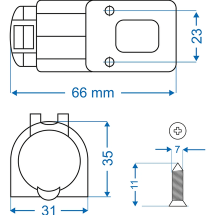 ProPlus Opbouwdoos DIN 12V/24V-16A - Stof- en Waterdicht Voor Voertuigen Caravans en Boten - VCTparts.nl